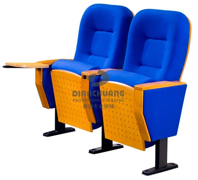 藍(lán)色雙排帶寫(xiě)字板禮堂椅子-5048